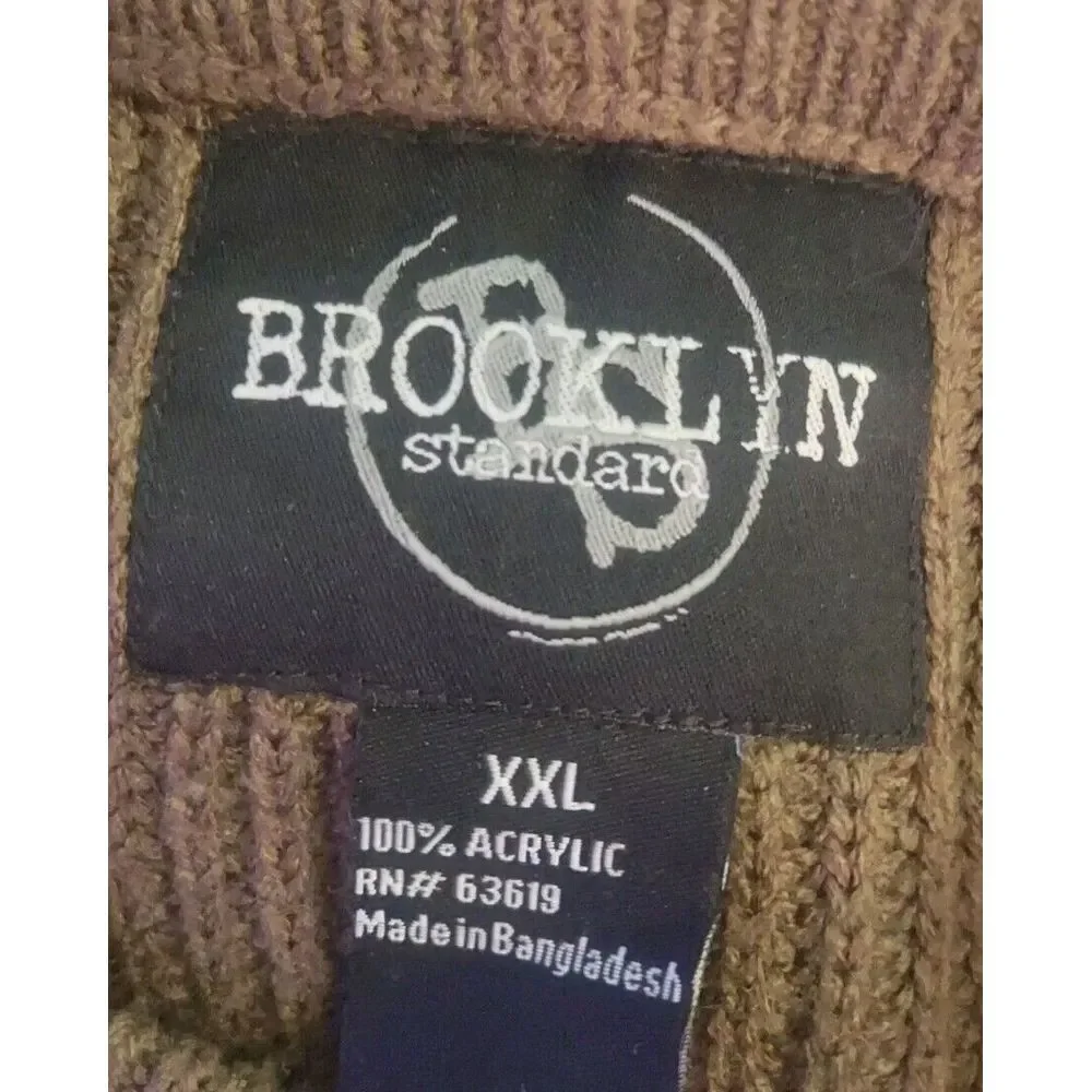 Brooklyn Standard Mens XXL Brown Pulliver Sweater‎